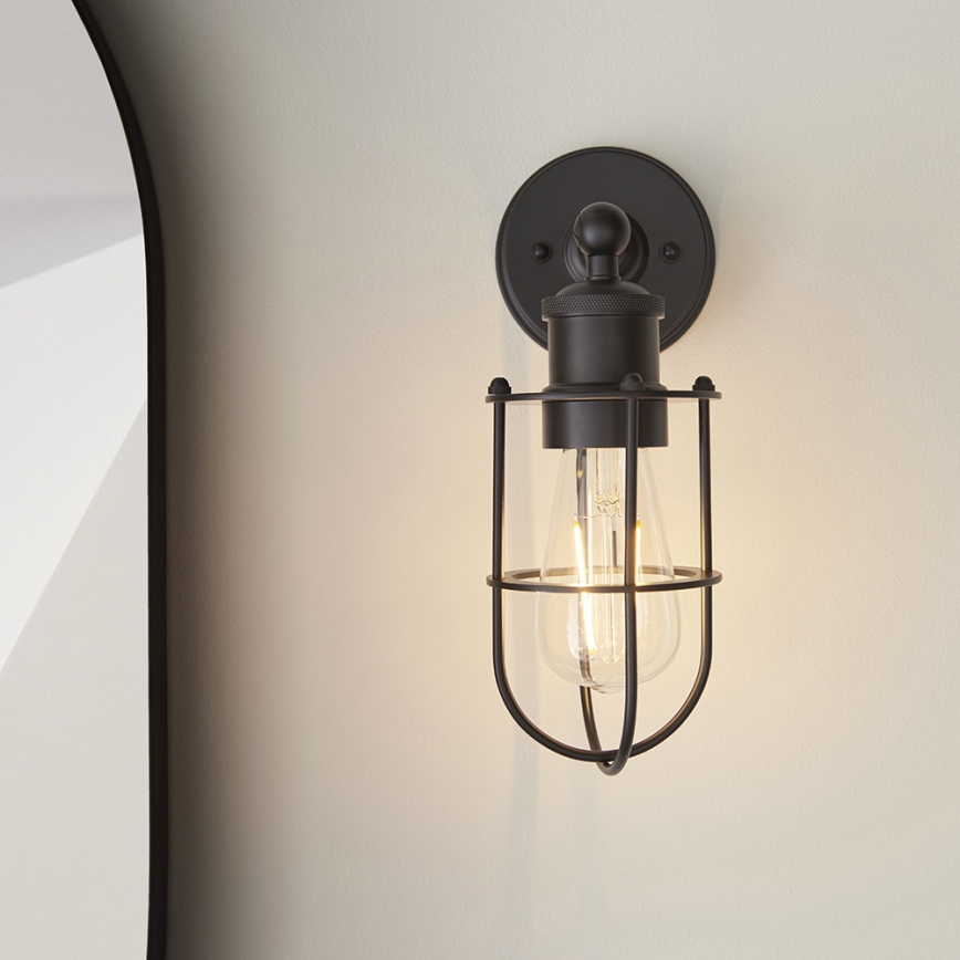 Endon 99948 - Badrumsvägglampa CREW 1xE27/6W/230V IP44 svart
