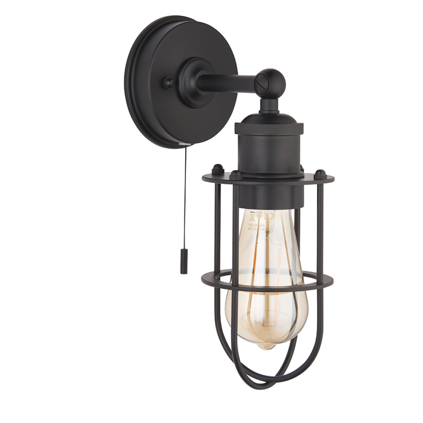 Endon 99948 - Badrumsvägglampa CREW 1xE27/6W/230V IP44 svart