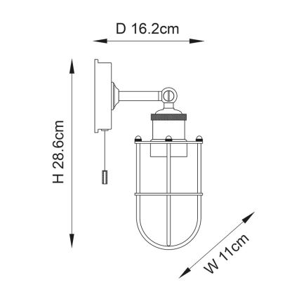Endon 99948 - Badrumsvägglampa CREW 1xE27/6W/230V IP44 svart
