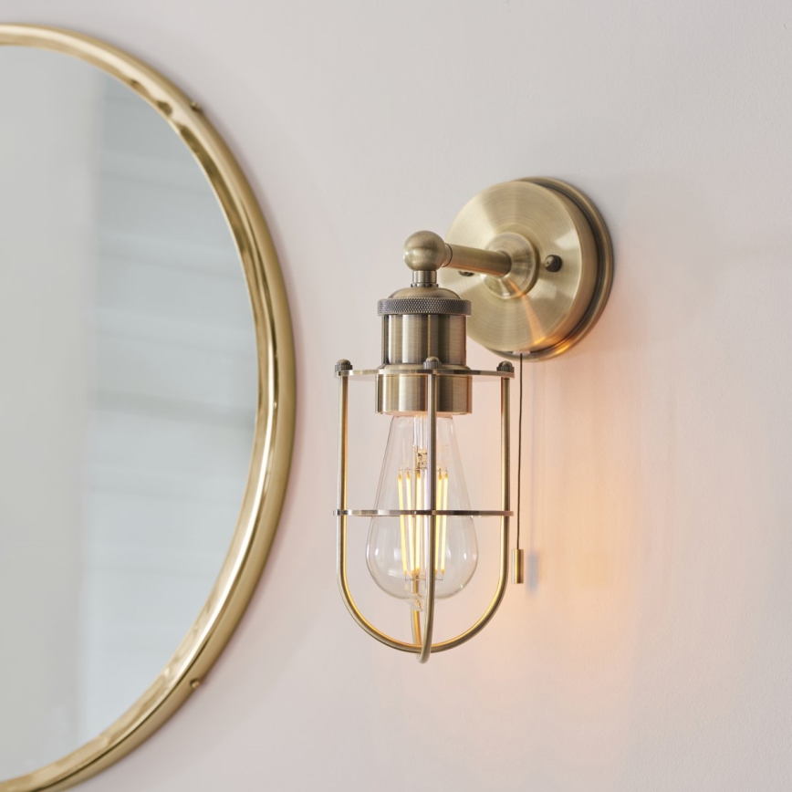Endon 99952 - Vägglampa för badrum CREW 1xE27/6W/230V IP44 mässing