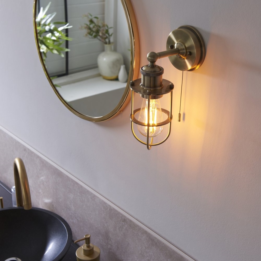 Endon 99952 - Vägglampa för badrum CREW 1xE27/6W/230V IP44 mässing