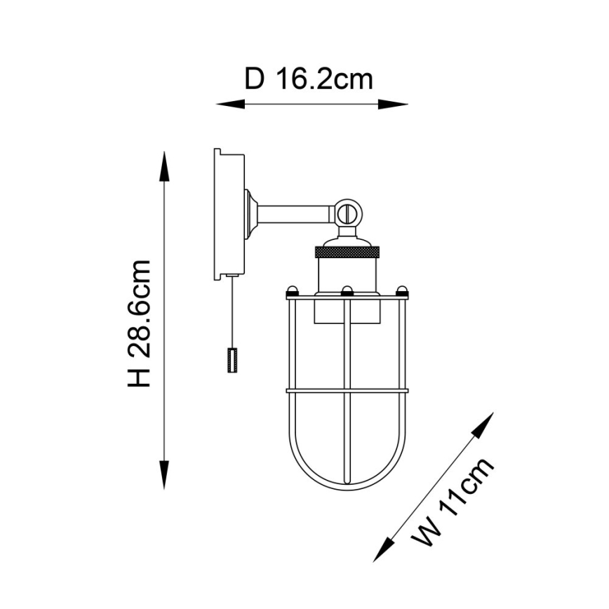 Endon 99952 - Vägglampa för badrum CREW 1xE27/6W/230V IP44 mässing