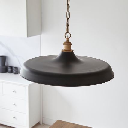 Endon 99998 - Ljuskrona med kedja SABIAN 1xE27/10W/230V svart/guld