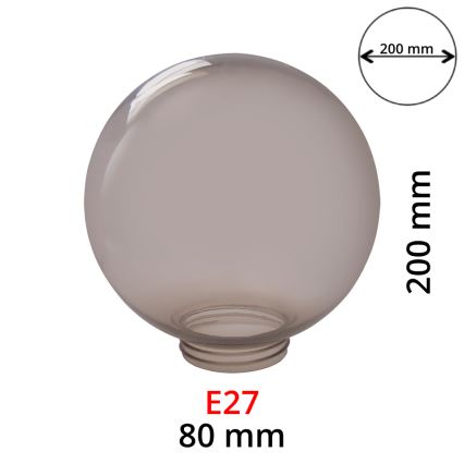 Rökiga ersättningslampskärmar för vägglampor E27 diameter 20 cm