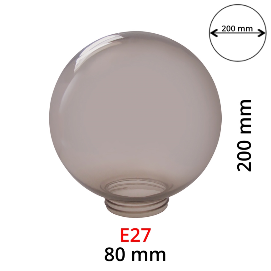 Rökiga ersättningslampskärmar för vägglampor E27 diameter 20 cm