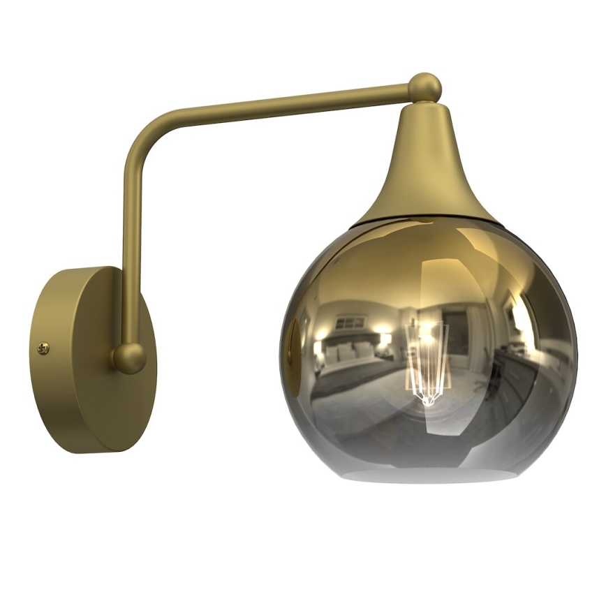 Ersättningsglas för ljuskrona och vägglampa MONTE E27 diameter 15 cm guld/rökig