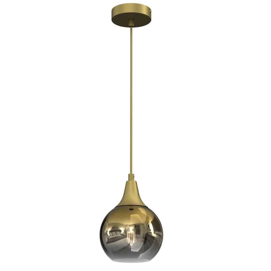 Ersättningsglas för ljuskrona och vägglampa MONTE E27 diameter 15 cm guld/rökig