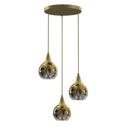 Ersättningsglas för ljuskrona och vägglampa MONTE E27 diameter 15 cm guld/rökig