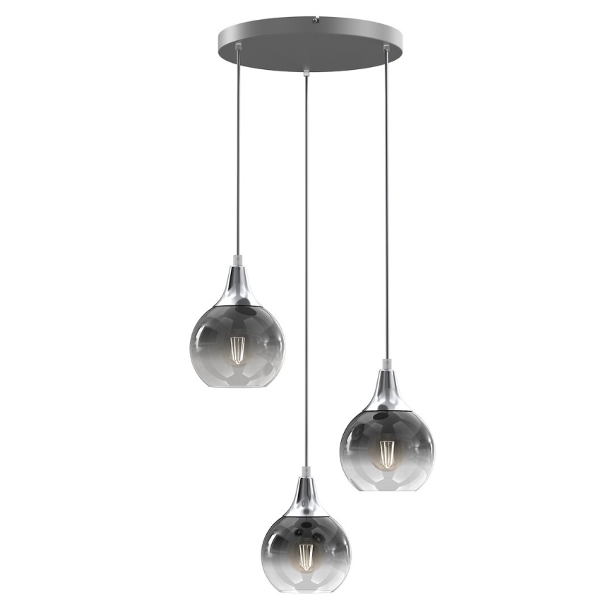 Ersättningsglas för ljuskrona och vägglampa MONTE E27 diameter 15 cm rökig