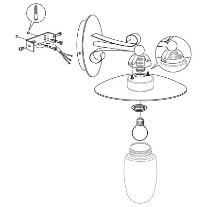 Ersättningsglas för vägglampa Eglo - MILTON