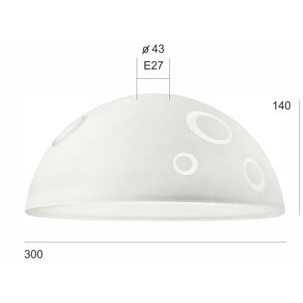 Ersättningsglas till ljuskrona SFERA E27 140x300 mm vit