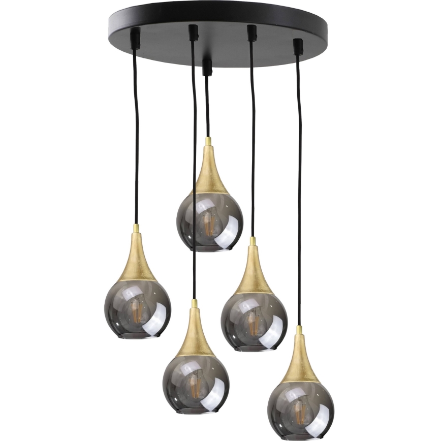 Ersättningsglas till ljuskrona LACRIMA SMOKY E27 diameter 15 cm svart rökig