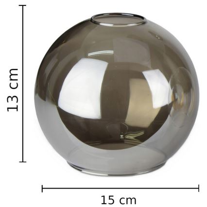 Ersättningsglas till ljuskrona LACRIMA SMOKY E27 diameter 15 cm svart rökig