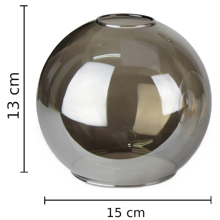 Ersättningsglas till ljuskrona LACRIMA SMOKY E27 diameter 15 cm svart rökig