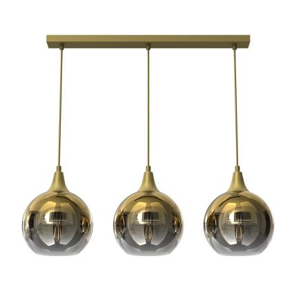 Ersättningsglas till ljuskrona MONTE E27 diameter 20 cm guld/rökig