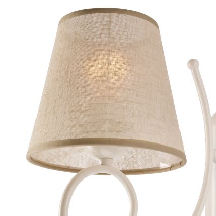Ersättningslampskärm för ljuskrona LORENZO E27 diameter 16 cm beige
