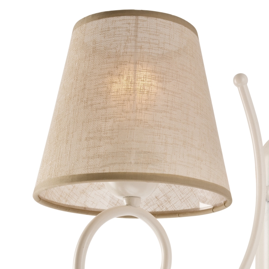 Ersättningslampskärm för ljuskrona LORENZO E27 diameter 16 cm beige