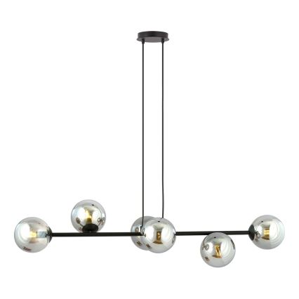 Ersättningslampskärm för ljuskrona och vägglampa ROSSI diameter 14 cm grå/rökig