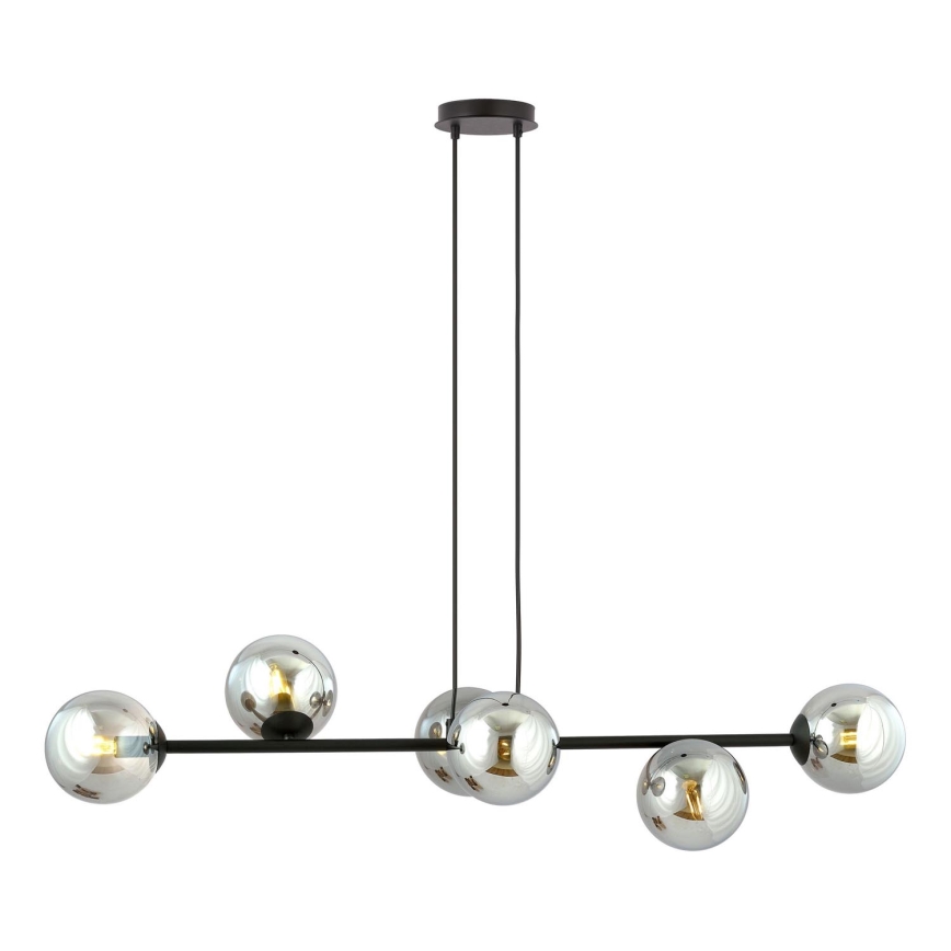 Ersättningslampskärm för ljuskrona och vägglampa ROSSI diameter 14 cm grå/rökig