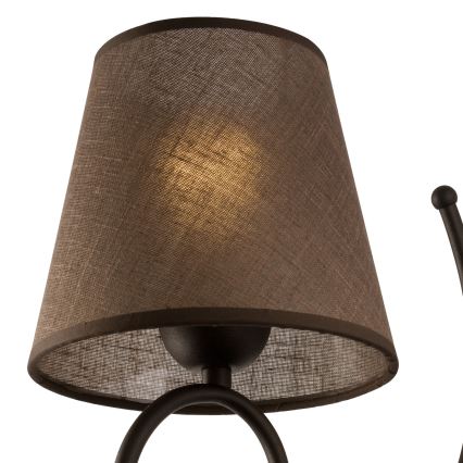 Ersättningslampskärm för vägglampa LORENZO E27 diameter 16 cm brun