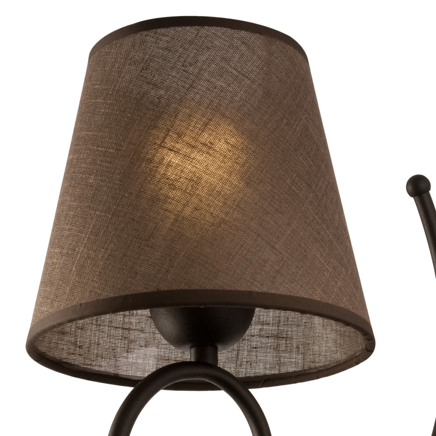 Ersättningslampskärm för vägglampa LORENZO E27 diameter 16 cm brun
