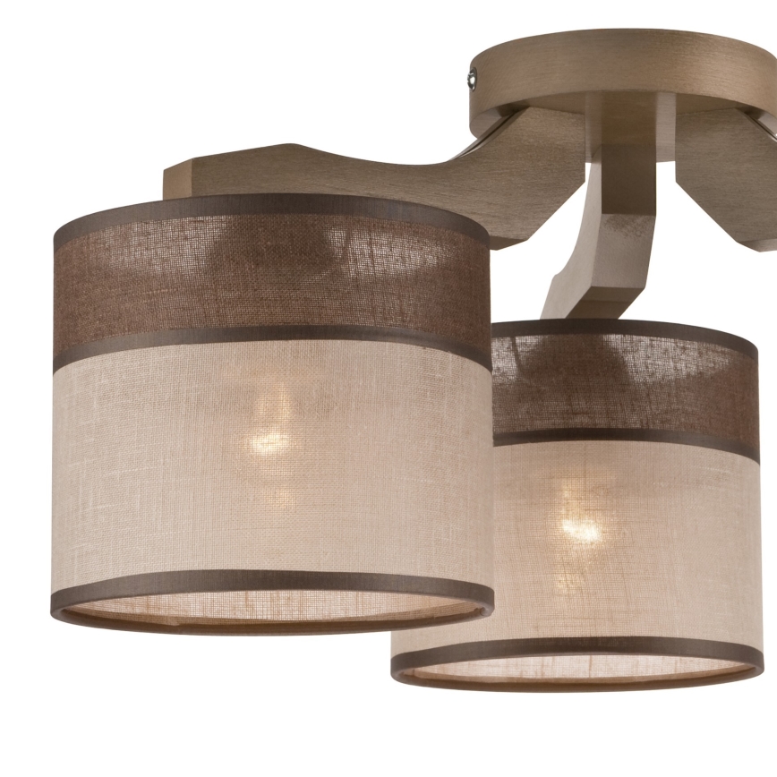 Ersättningslampskärm för ljuskrona, golvlampa och vägglampa ANDREA E27 diameter 16 cm brun/beige