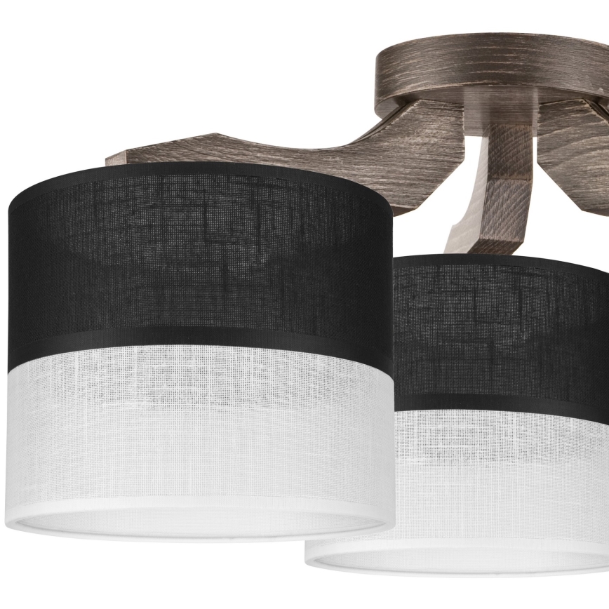 Ersättningslampskärm för ljuskrona, vägglampa och bordslampa ANDREA E27 diameter 16 cm svart/vit