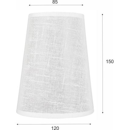 Ersättningslampskärm för ljuskrona och vägglampa ANTONIO E14 150x120 mm vit