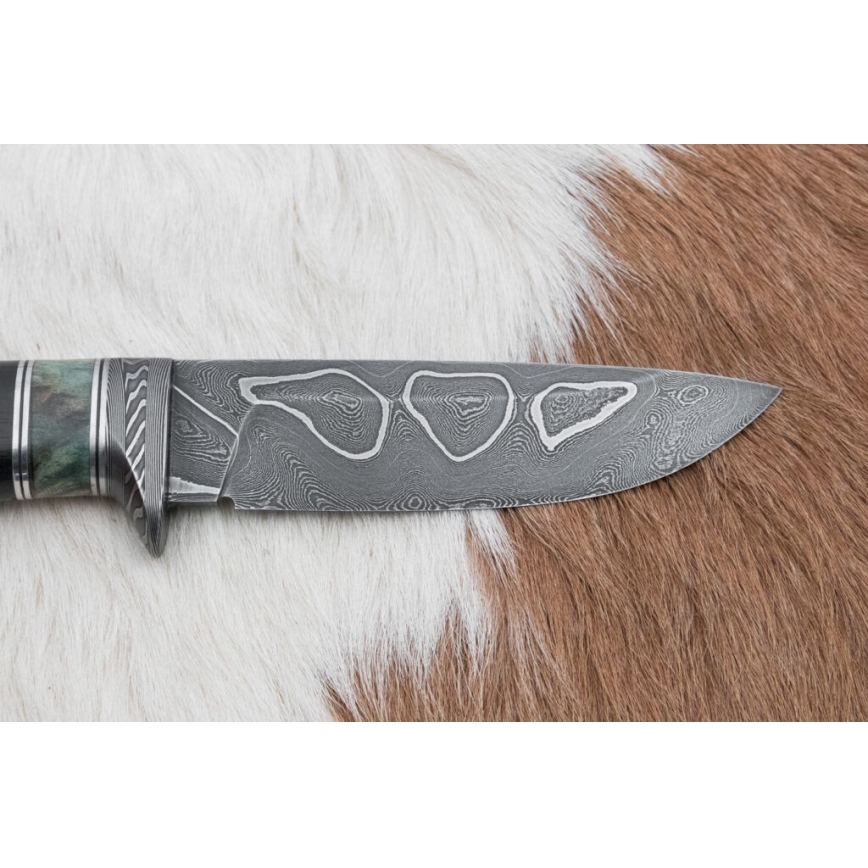 Exklusiv Damaskus kniv 11,6 cm lönn/ebenholts