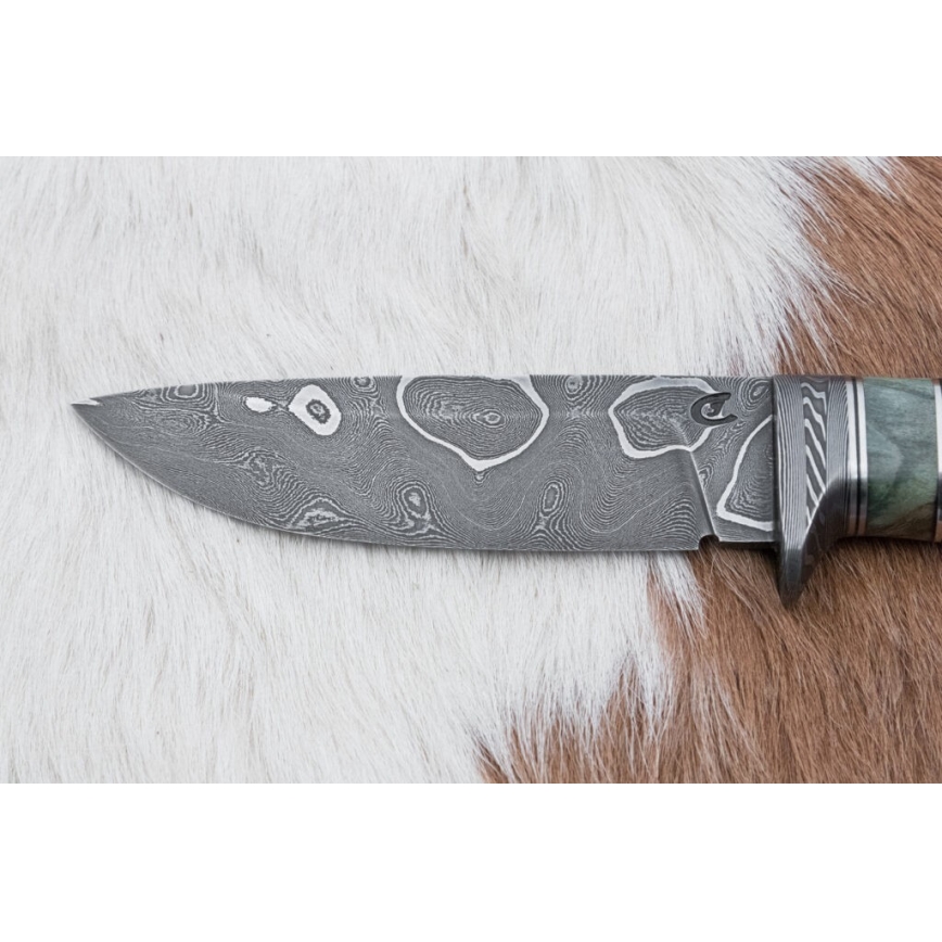 Exklusiv Damaskus kniv 11,6 cm lönn/ebenholts