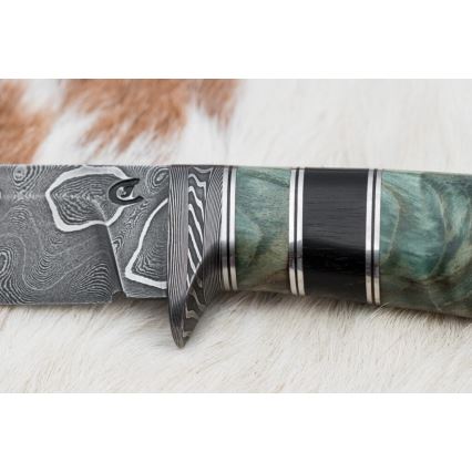 Exklusiv Damaskus kniv 11,6 cm lönn/ebenholts