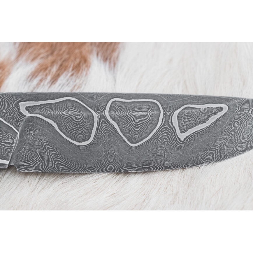 Exklusiv Damaskus kniv 11,6 cm lönn/ebenholts