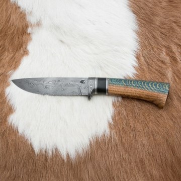 Exklusiv Damaskus kniv 12,7 cm ek/ebenholts