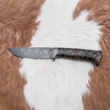 Exklusiv Damaskus kniv 12,7 cm lönn/agat