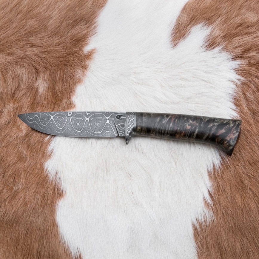 Exklusiv Damaskus kniv 12,7 cm lönn/agat