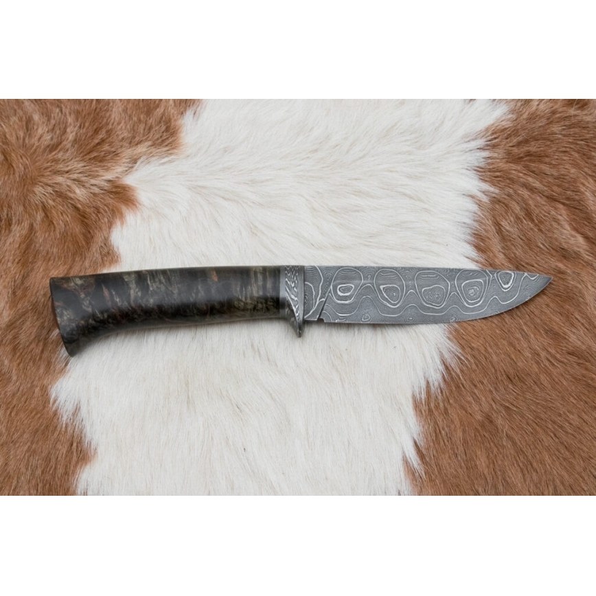 Exklusiv Damaskus kniv 12,7 cm lönn/agat
