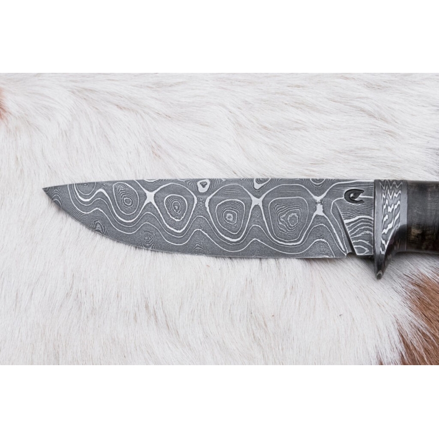 Exklusiv Damaskus kniv 12,7 cm lönn/agat