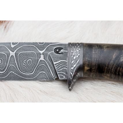 Exklusiv Damaskus kniv 12,7 cm lönn/agat