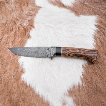 Exklusiv Damaskus kniv 12 cm bocote/ebenholts