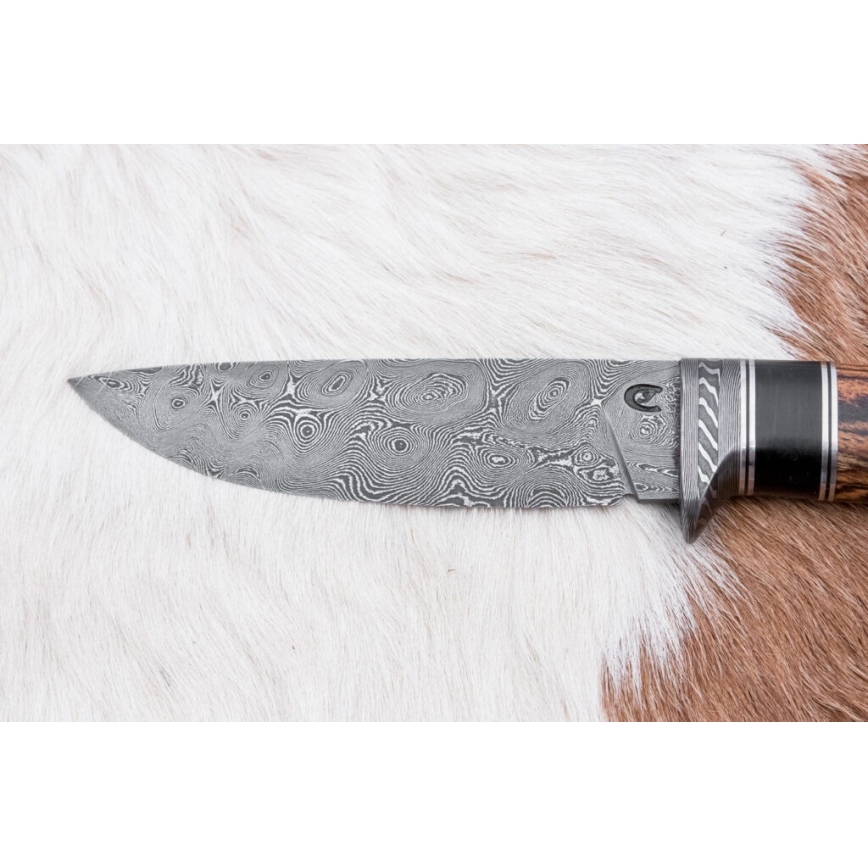 Exklusiv Damaskus kniv 12 cm bocote/ebenholts