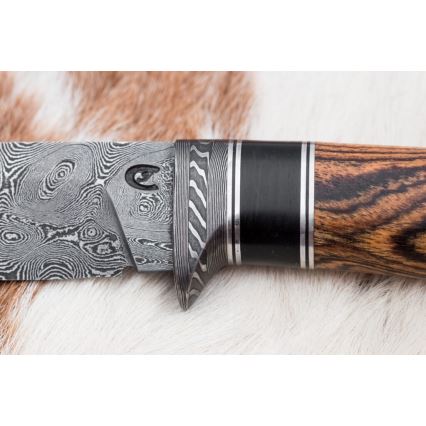 Exklusiv Damaskus kniv 12 cm bocote/ebenholts