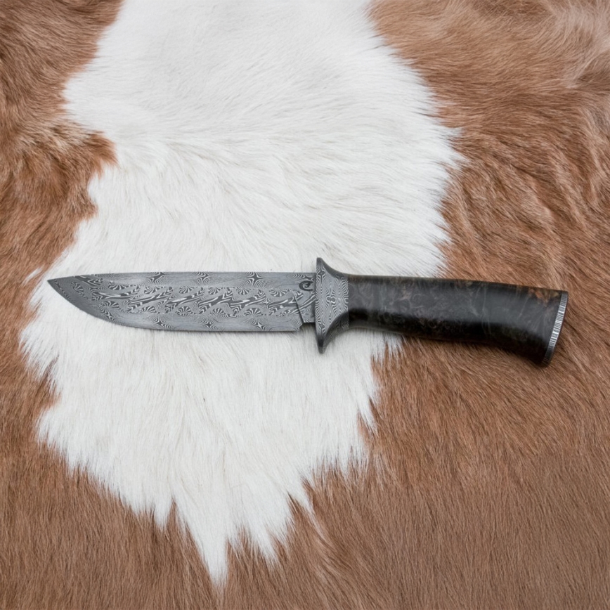 Exklusiv Damaskus kniv 13,8 cm lönn