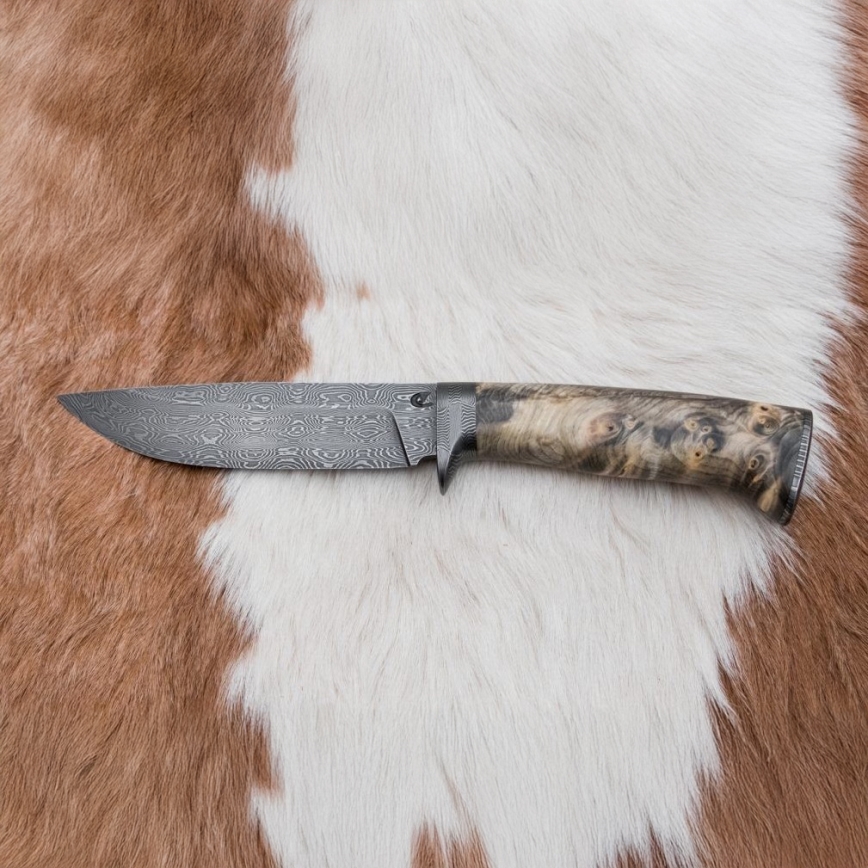 Exklusiv Damaskus kniv 13 cm Kastanjeträd