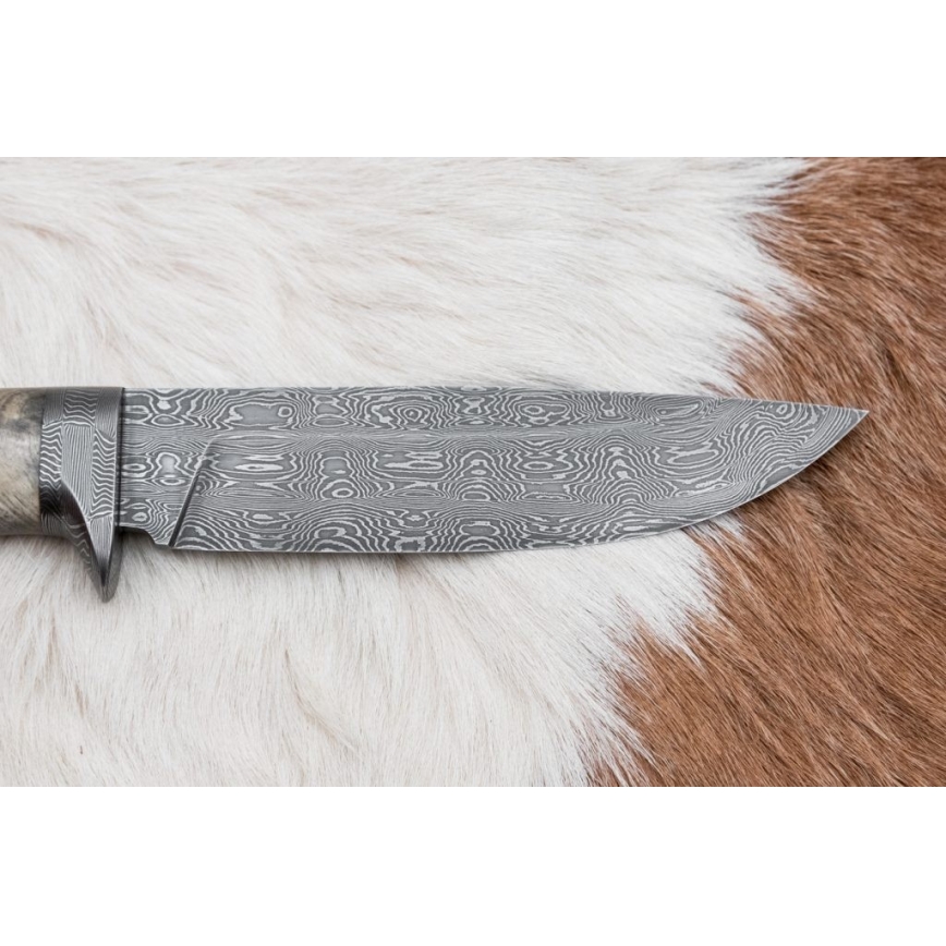 Exklusiv Damaskus kniv 13 cm Kastanjeträd