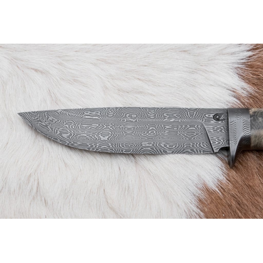 Exklusiv Damaskus kniv 13 cm Kastanjeträd