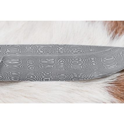 Exklusiv Damaskus kniv 13 cm Kastanjeträd