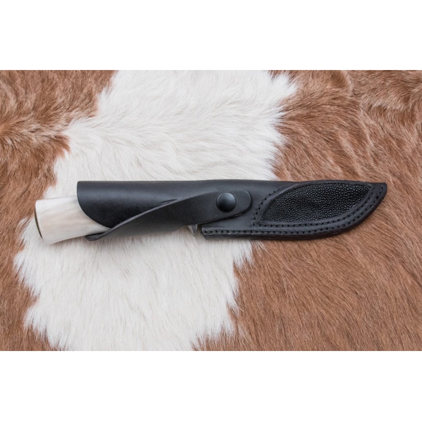 Exklusiv Damaskus kniv 13 cm serpentinit/renhorn