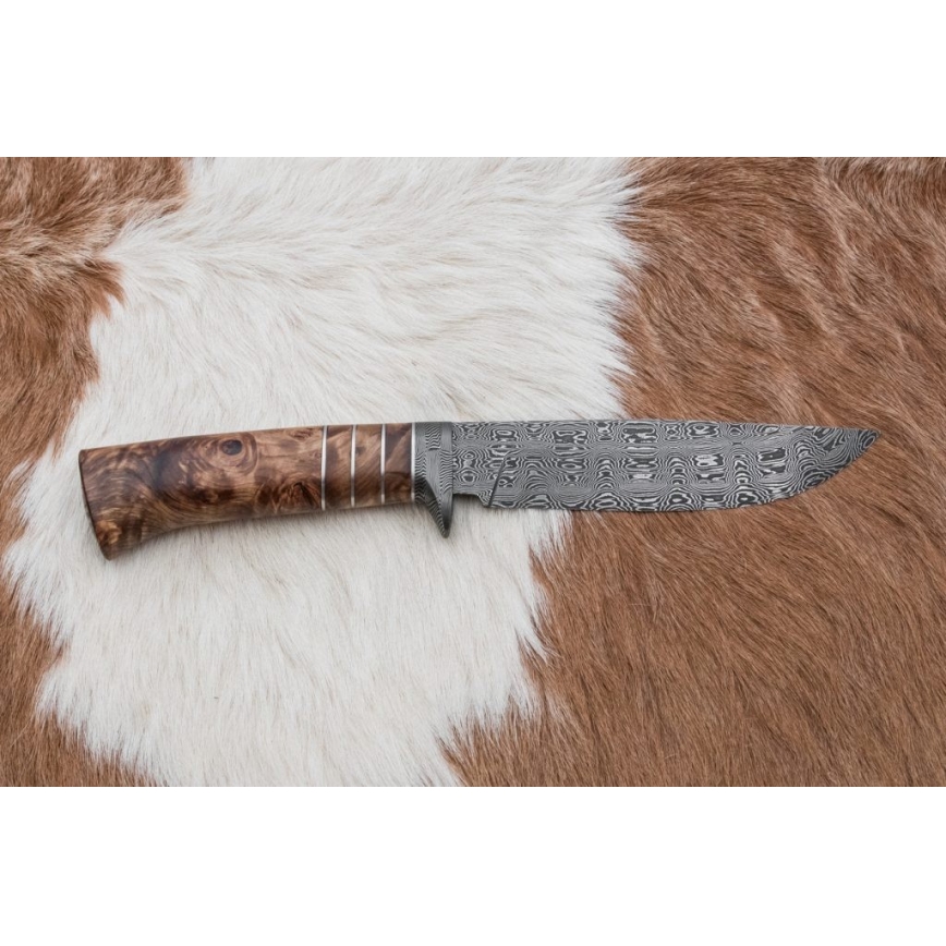 Exklusiv Damaskus kniv 14,4 cm Kastanjeträd/mammuttand