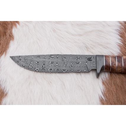 Exklusiv Damaskus kniv 14,4 cm Kastanjeträd/mammuttand