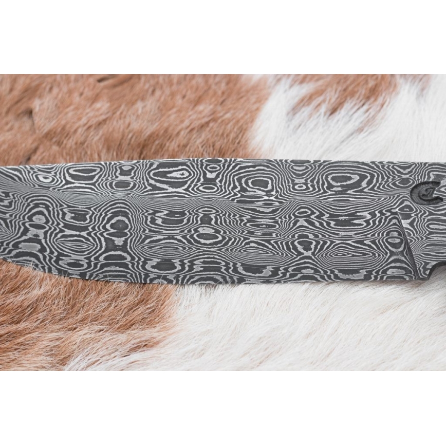 Exklusiv Damaskus kniv 14,4 cm Kastanjeträd/mammuttand